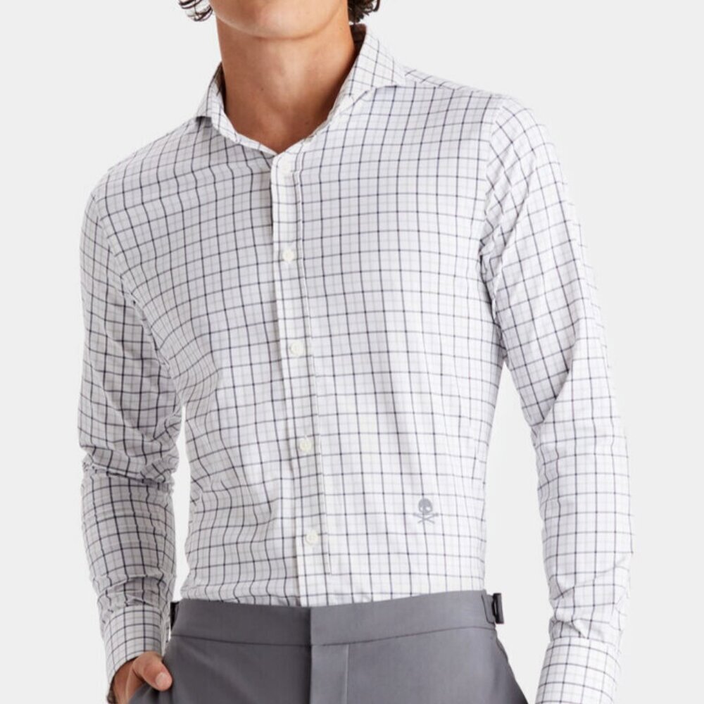 NWT G/Fore Shirt Men's Tattersall Plaid Spread Collar Woven Sport Shirt Small S
